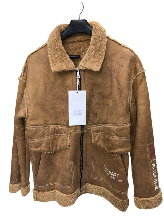 Brown Shearling Aviator Jacket.